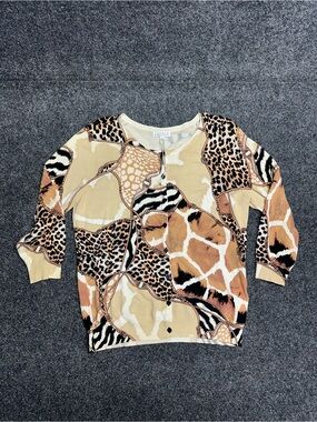 Baroque Animal Print Cardigan Dressy Preppy Old Money Office Workwear Cheetah